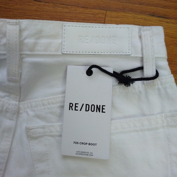 NWT Women's White Re/done High Rise Stove Pipe Jeans 24 (US 0) - Picture 14 of 16